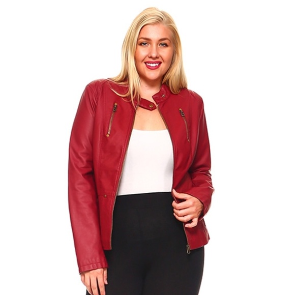 plus size leather motorcycle jacket
